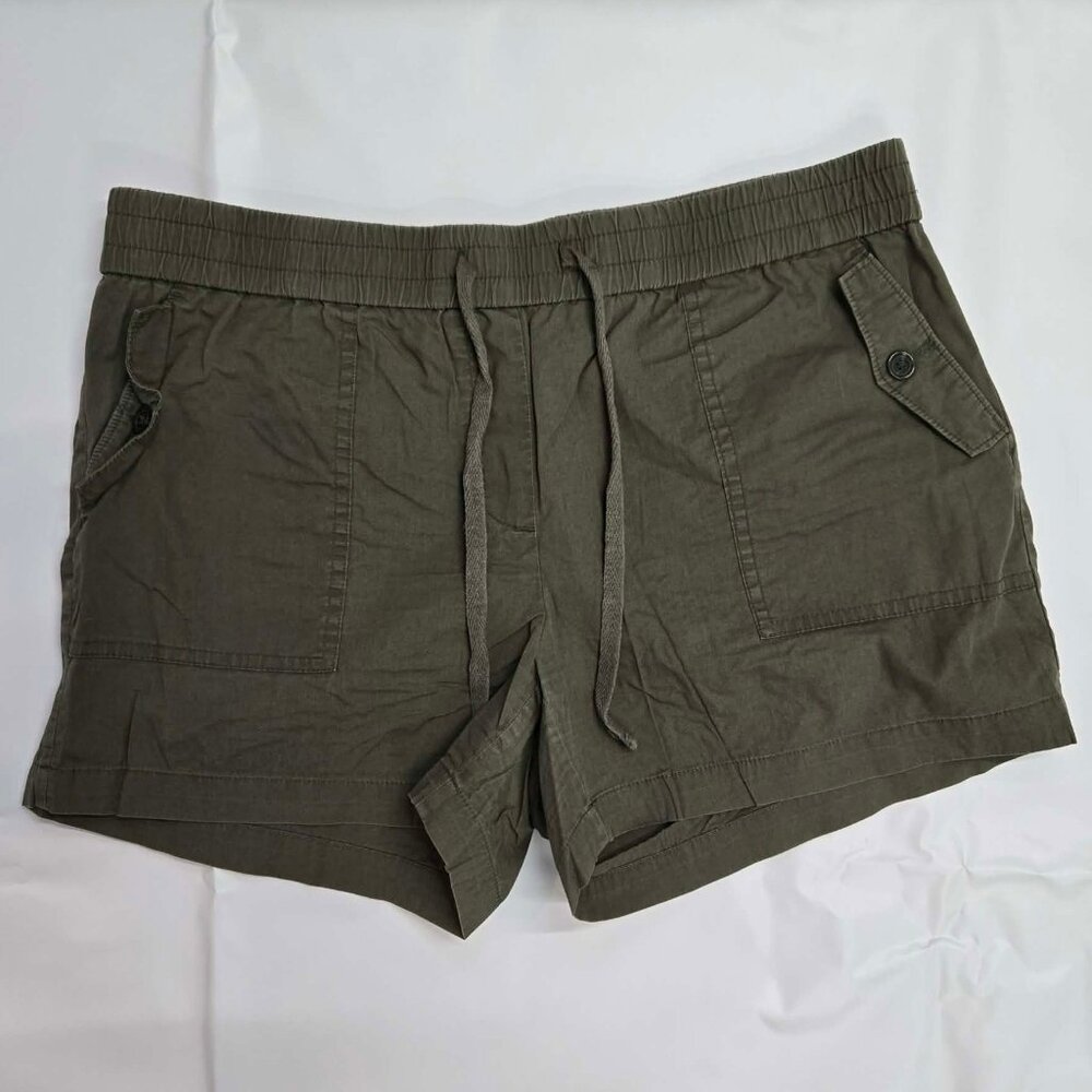 LOFT Women’s Cargo Shorts Stretchy Elastic Waistband Dark Green Size Medium